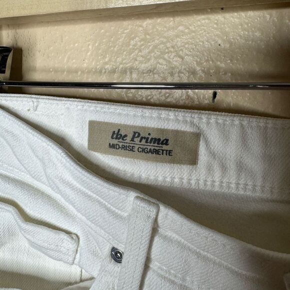 AG Adriano Goldschmied Jeans Women's 29R White The Prima Mid-Rise Cigarette - Picture 5 of 13